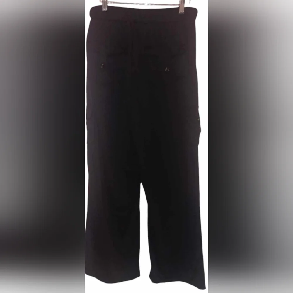 Black  Palazzo Cargo Pants Size Large - Picture 2 of 5